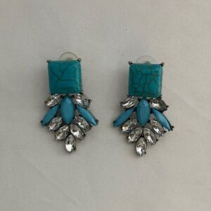 Elegant Turquoise and Silver Earrings